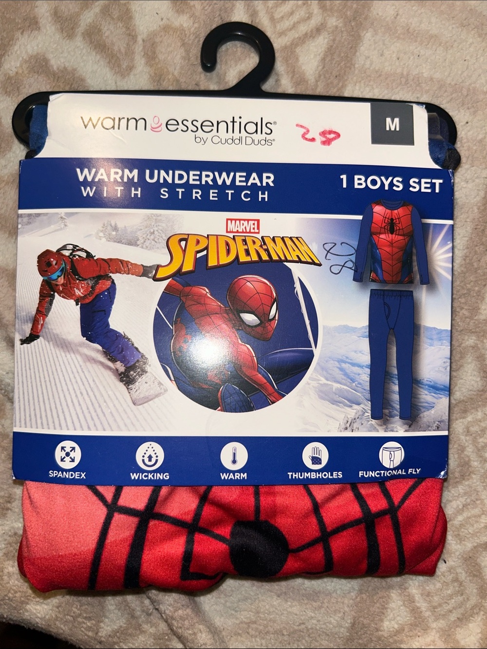 Cuddl Duds Marvel Spider-Man Red and Blue Boys Pajama Set